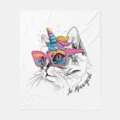 Caticorn | Zo Meowgical Fleece Deken (Voorkant)