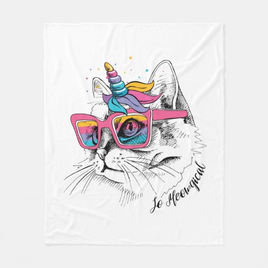 Caticorn | Zo Meowgical Fleece Deken (Voorkant)