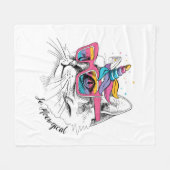 Caticorn | Zo Meowgical Fleece Deken (Voorkant (Horizontaal))