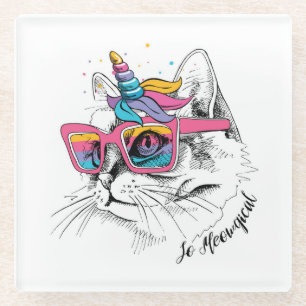 Caticorn   Zo Meowgical Glazen Onderzetter