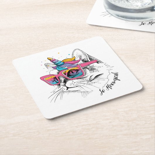 Caticorn | Zo Meowgical Kartonnen Onderzetters (Schuin)