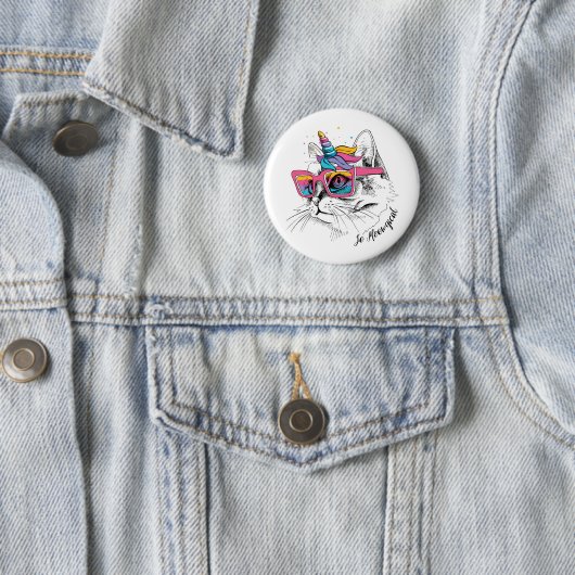 Caticorn | Zo Meowgical Ronde Button 5,7 Cm (In situ)