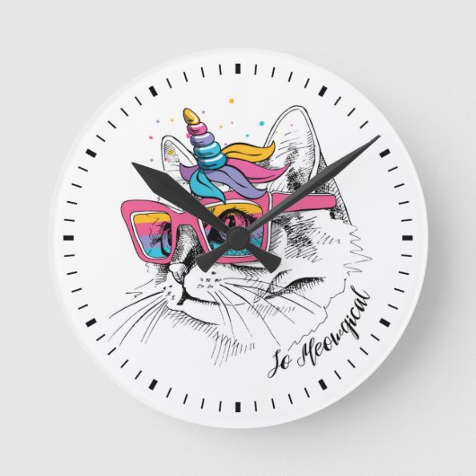 Caticorn | Zo Meowgical Ronde Klok (Voorkant)