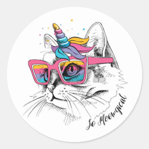 Caticorn Zo Meowgical Ronde Sticker