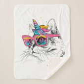 Caticorn | Zo Meowgical Sherpa Deken (Voorkant)