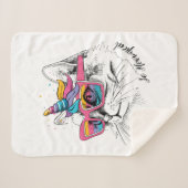 Caticorn | Zo Meowgical Sherpa Deken (Voorkant (horizontaal))