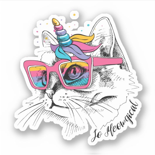 Caticorn | Zo Meowgical Sticker (Voorkant)