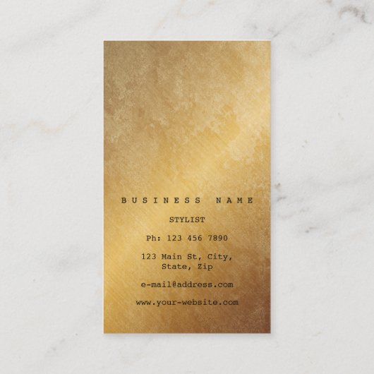 Catina Blauw Navy Grungy Goud Marmer VIP Visitekaartje (Achterkant)