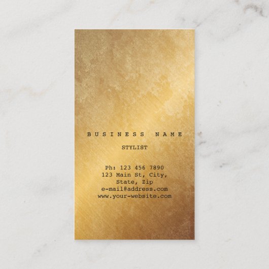 Catina Blue Navy Grungy Gold Marble Vip3 Visitekaartje (Achterkant)