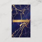 Catina Blue Navy Grungy Gold Marble Vip3 Visitekaartje (Voorkant)