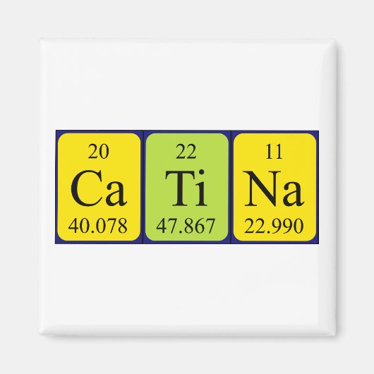 Catina periodieke table name magnet (Voorkant)