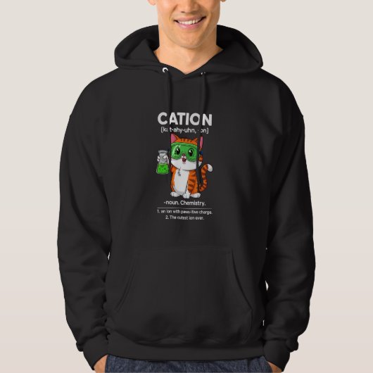 Cation Cat Chemistry - Funny Science voor Schattig Hoodie (Voorkant)