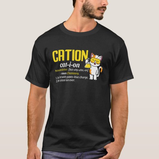 Cation Cute Science Cat Pawsitive  Chemistry Teach T-shirt (Voorkant)