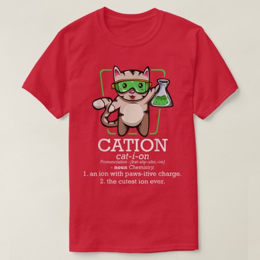 Cation Cute Science Cat Pawsitive Element Chemistr T-shirt (Design voorkant)