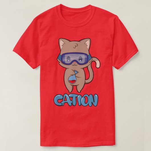 Cation Cute Science Cat Pawsitive Element Chemistr T-shirt (Design voorkant)
