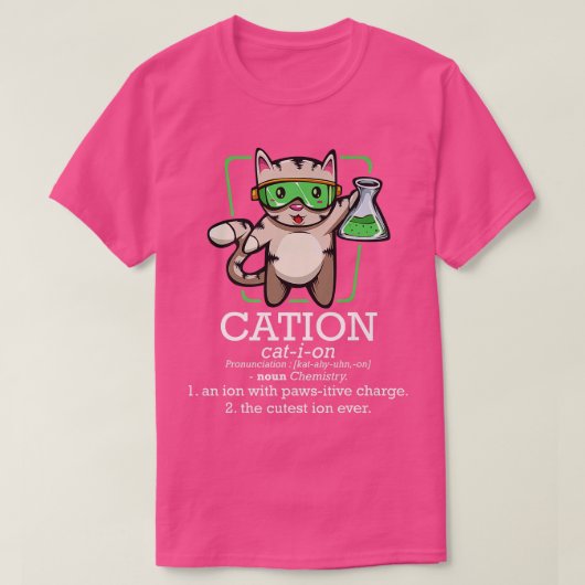 Cation Cute Science Cat Pawsitive Element Chemistr T-shirt (Design voorkant)