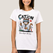 Cation - Funny Chemistry Humor Science Cat T-shirt (Voorkant)