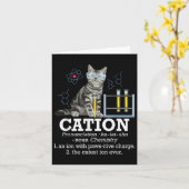 Cation - Funny Chemistry Humor Science Teacher Cat Kaart (Gele Bloem)