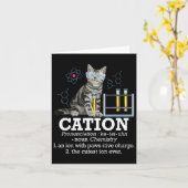 Cation - Funny Chemistry Humor Science Teacher Cat Kaart (Gele Bloem)