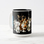 Catitude Cat Lovers Tweekleurige Koffiemok (Voorkant links)