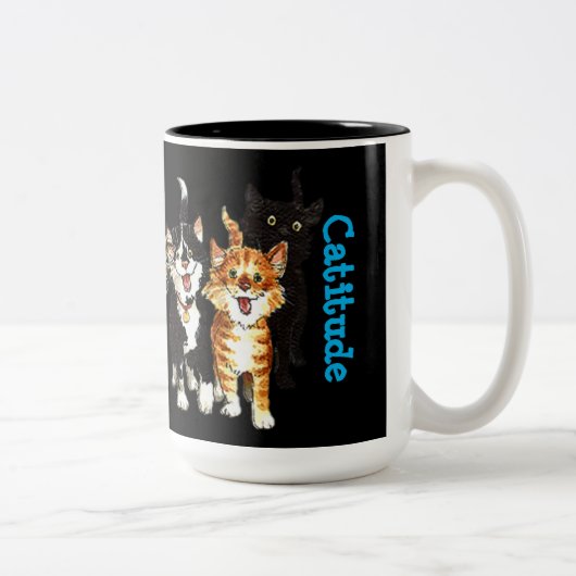 Catitude Cat Lovers Tweekleurige Koffiemok (Rechts)
