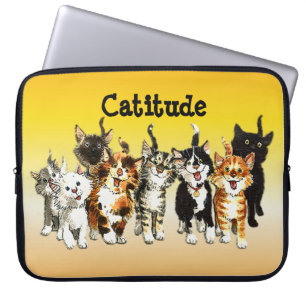 Catitude Cute Kitty Cats-laptophoes Laptop Sleeve