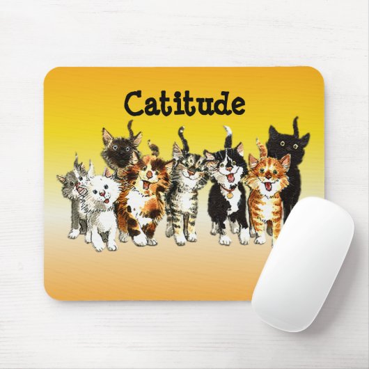 Catitude Cute Kitty Cats Muismat (Met muis)