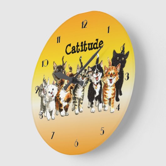 Catitude Cute Kitty Cats Wall klok (Hoek)