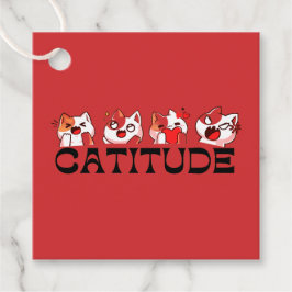 Catitude Favor Tags – Four Kawaii Cat Designs 🐾💖 Bedankjes Labels