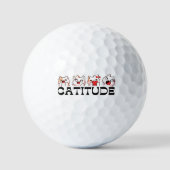 Catitude Golf Balls – Kawaii Cat Designs 🐾💖 Golfballen (Voorkant)