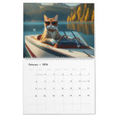 Catitude on the Water Grappig Cool Cats Boating Kalender (Feb 2026)