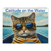 Catitude on the Water Grappig Cool Cats Boating Kalender (Hoes)