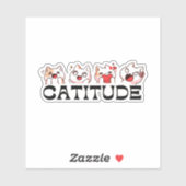 Catitude Stickers – Four Kawaii Cat Moods 🐾💖 (Vel)
