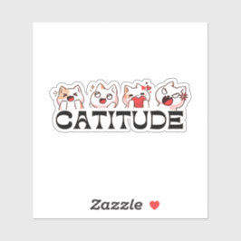 Catitude Stickers – Four Kawaii Cat Moods 🐾💖
