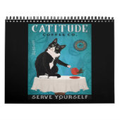 Catitude Tuxedo Cat Coffee Company Funny Tuxedo Kalender (Hoes)