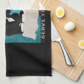 Catitude Tuxedo Cat Coffee Company Funny Tuxedo Theedoek (Quarter Fold)