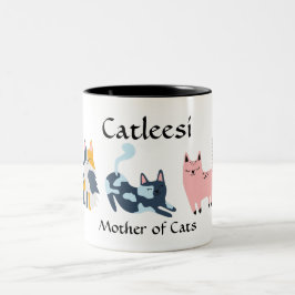 Catleesi, Moeder van Katten Tweekleurige Koffiemok