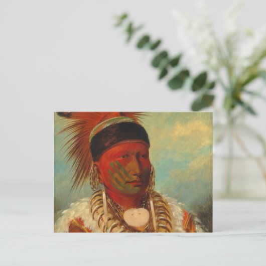Catlin - The White Cloud, Hoofd van de Iowas Briefkaart (Staand voorkant)