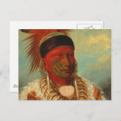 Catlin - The White Cloud, Hoofd van de Iowas Briefkaart (Voorkant / Achterkant)