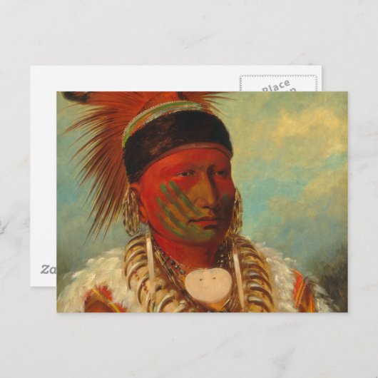 Catlin - The White Cloud, Hoofd van de Iowas Briefkaart (Voorkant / Achterkant)