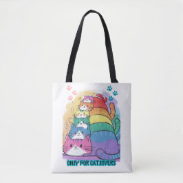 Catlovers stapel katten tote bag
