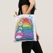 Catlovers stapel katten tote bag (Dichtbij)