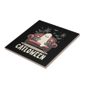 Catloween Ghost Halloween Tegeltje (Zijkant)