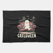 Catloween Ghost Halloween Theedoek (Horizontaal)