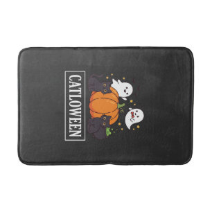 Catloween Grappig Halloween Kat Geest Pompoen Ontw Badmat