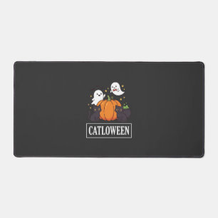 Catloween Grappig Halloween Kat Geest Pompoen Ontw Bureaumat