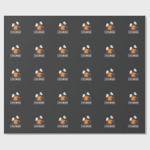 Catloween Grappig Halloween Kat Geest Pompoen Ontw Cadeaupapier