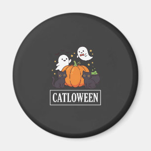 Catloween Grappig Halloween Kat Geest Pompoen Ontw Magneet