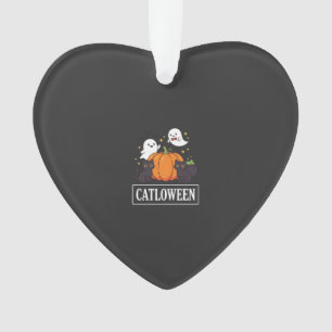 Catloween Grappig Halloween Kat Geest Pompoen Ontw Ornament