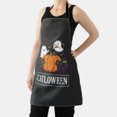 Catloween Grappig Halloween Kat Geest Pompoen Ontw Schort (Insitu)